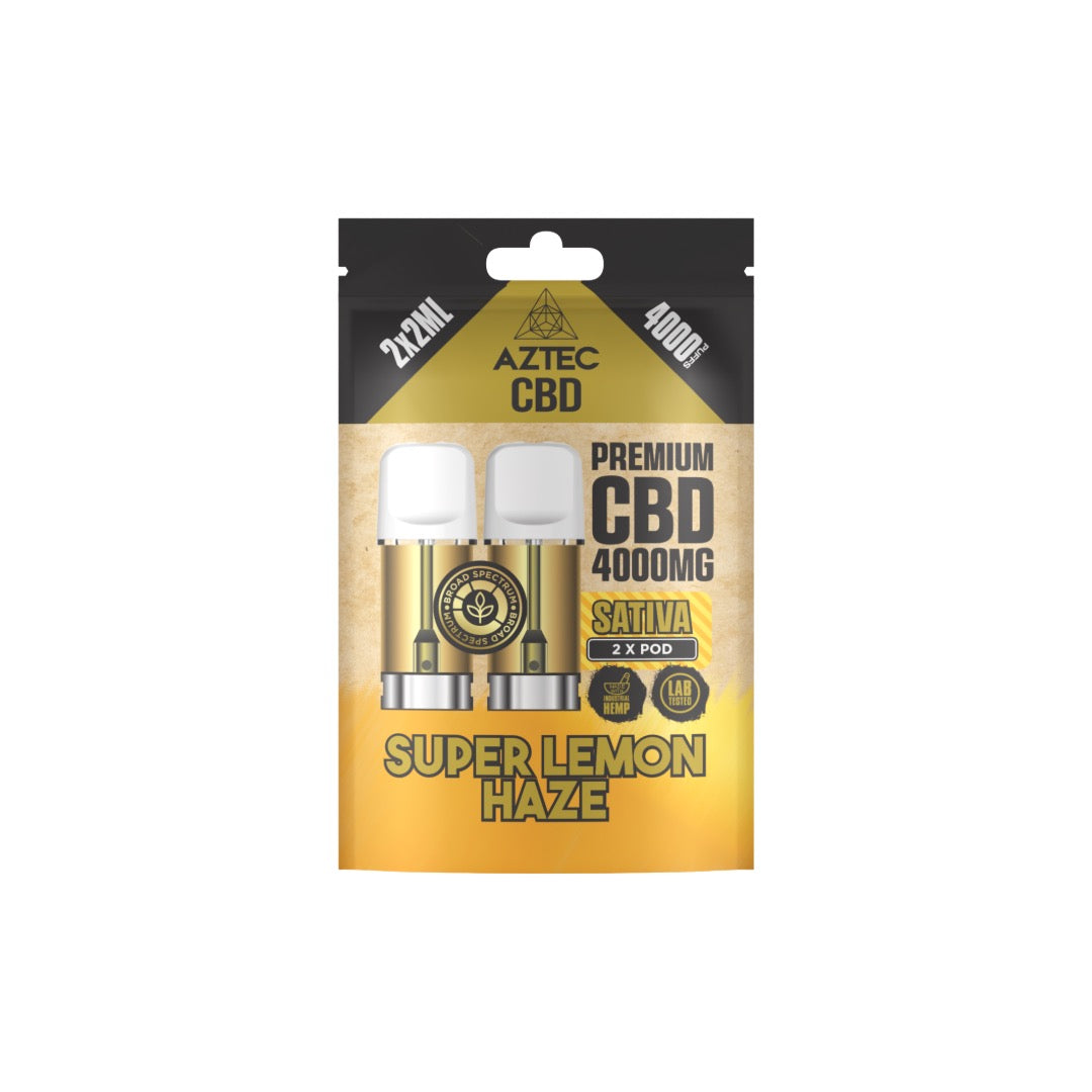 Aztec CBD 4000mg Broad Spectrum CBD Pods 2ml 4000 Puffs - 2 Pcs