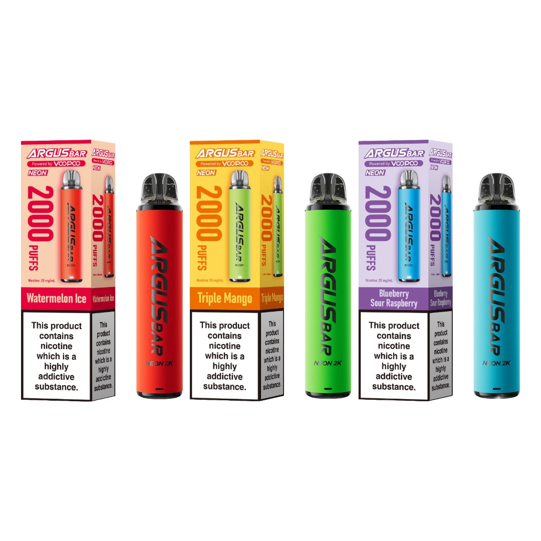 20mg Voopoo Argus Bar Neon 2K Prefilled Pod Vape Kit Vape Squared 20mg Voopoo Argus Bar Neon 2K Prefilled Pod Vape Kit Vape Squared