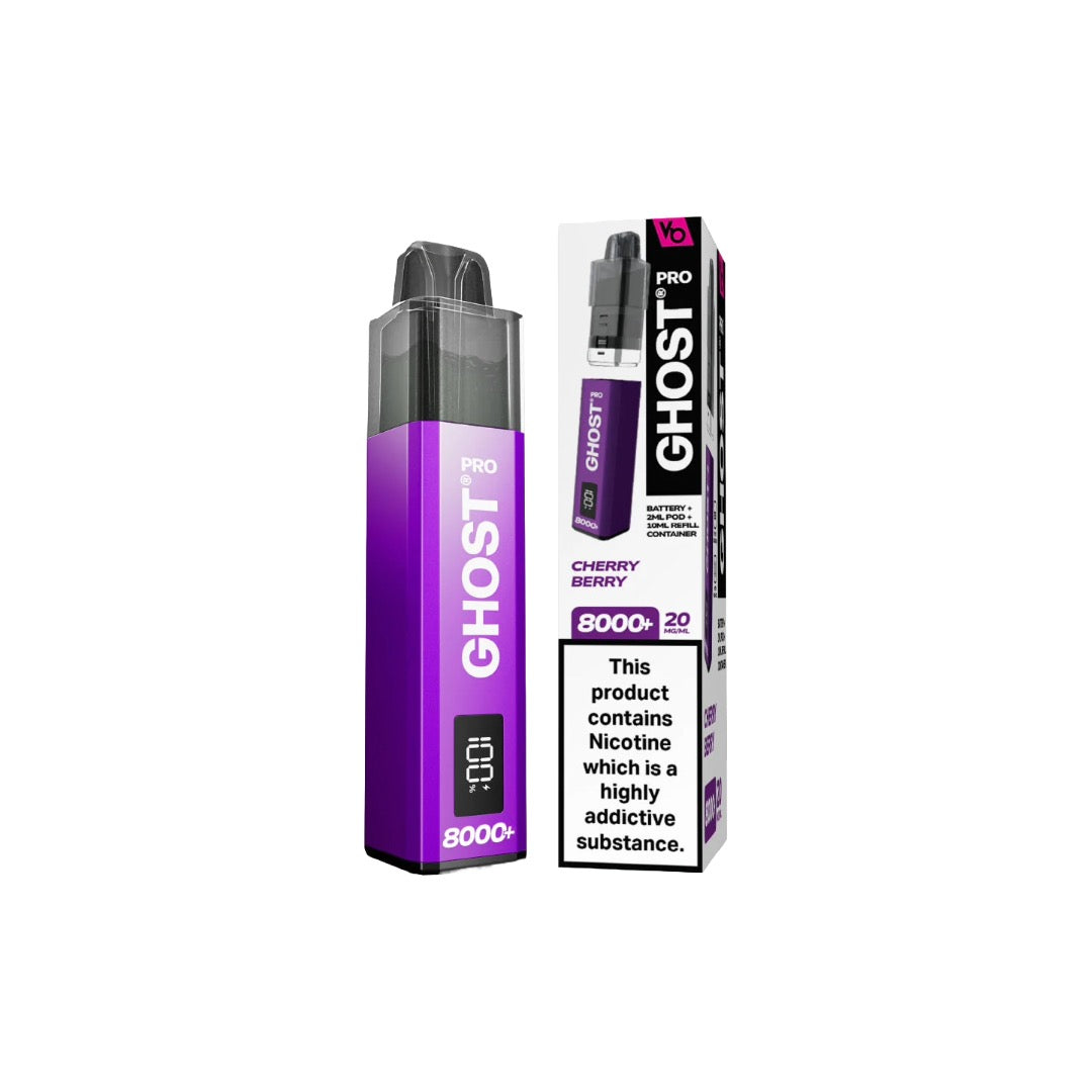20mg Vapes Bar Ghost Pro 8000+ Puffs Prefilled Pod Vape Kit