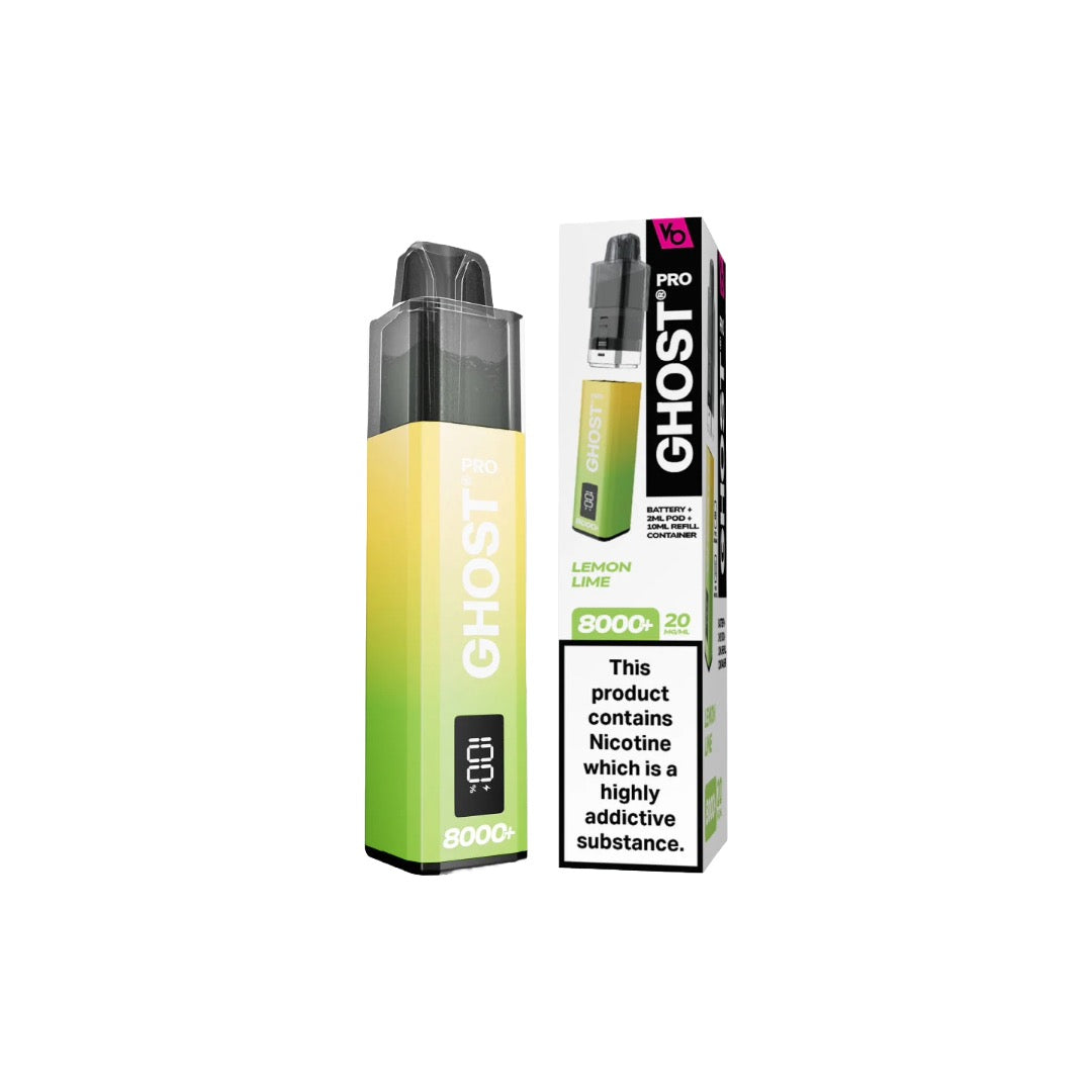 20mg Vapes Bar Ghost Pro 8000+ Puffs Prefilled Pod Vape Kit