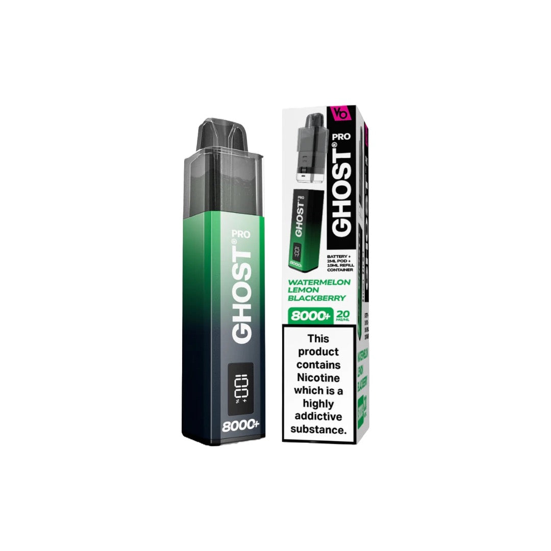 20mg Vapes Bar Ghost Pro 8000+ Puffs Prefilled Pod Vape Kit
