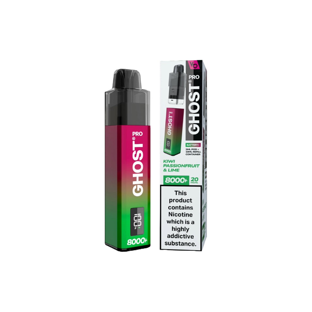 20mg Vapes Bar Ghost Pro 8000+ Puffs Prefilled Pod Vape Kit