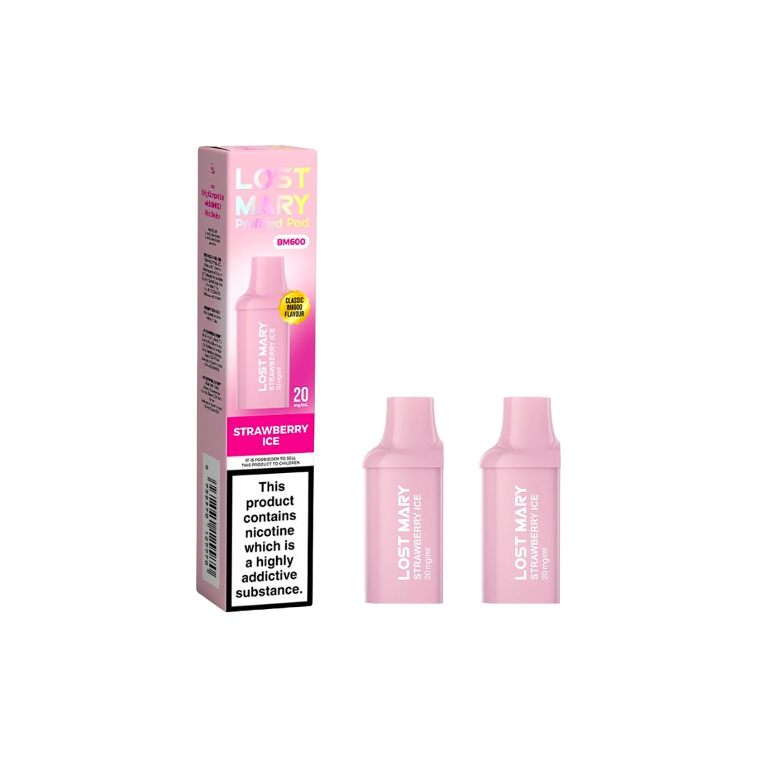 20mg Lost Mary BM600 Prefilled Replacement Pods 1200 Puffs - 2 Pcs