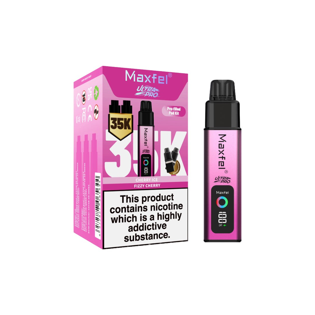 pre filled pod vapes Maxfel Ultra Pro 35k Puffs Prefilled Vape Pod Kit – Vape Squared