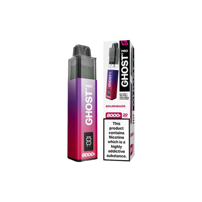 20mg Vapes Bar Ghost Pro 8000+ Puffs Prefilled Pod Vape Kit