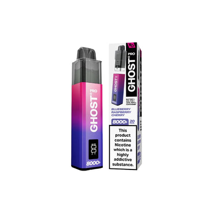 20mg Vapes Bar Ghost Pro 8000+ Puffs Prefilled Pod Vape Kit
