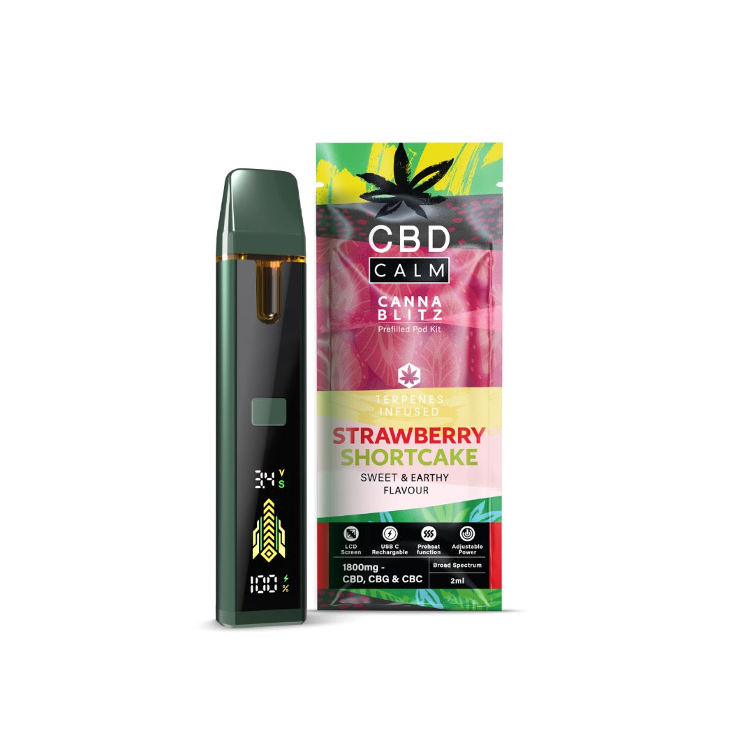 CBD Calm CANNABLITZ 1800mg CBD + CBG + CBC Prefilled Pod Vape Kit