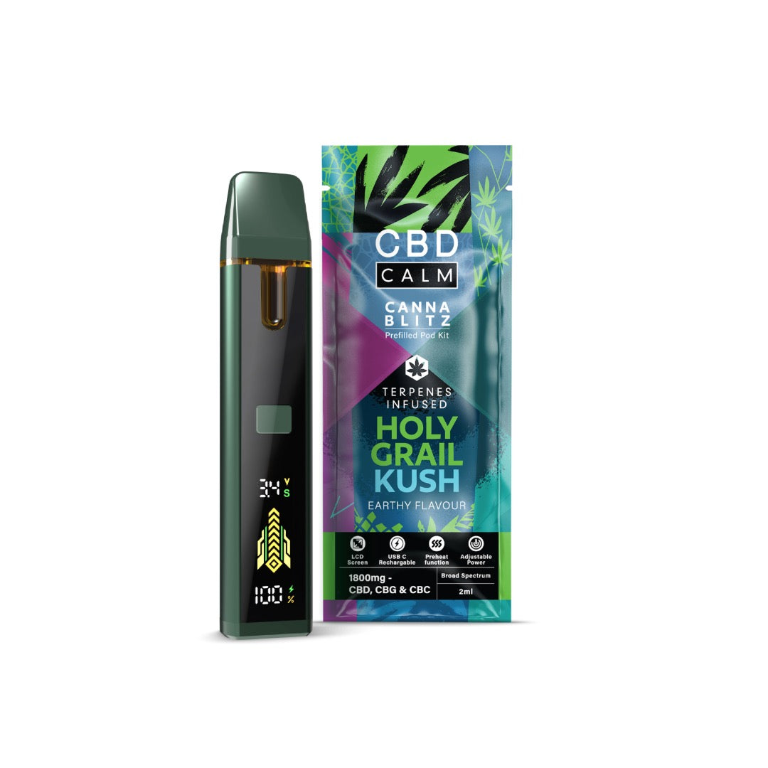 CBD Calm CANNABLITZ 1800mg CBD + CBG + CBC Prefilled Pod Vape Kit